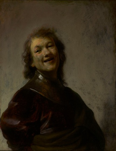 Self portrait of Rembrandt laughing. J. Paul Getty Museum, Los Angeles. Public domain.